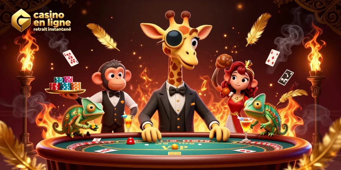 Expérimentez le casino en ligne retrait instantané avec une illustration animée captivante incorporant des éléments de jeu.