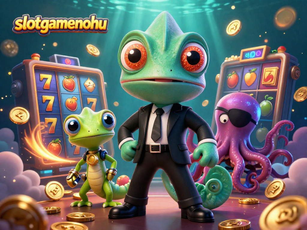 Spin slots with the vibrant chameleon and tech-gecko at slotgamenohu, attracting big jackpots.