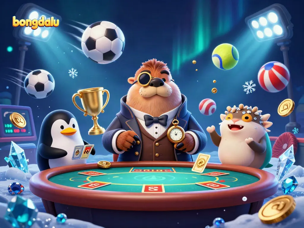 Bongdalu brings excitement alive with lively graphics of a walrus and friends playing underwater poker.